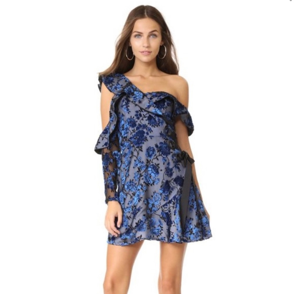 NWT Self Portrait Eyelet Wrap Velvet Devore Dress